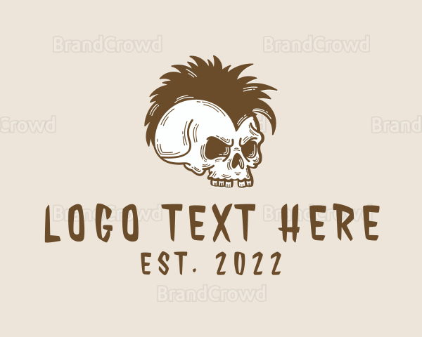 Mohawk Punk Skull Logo