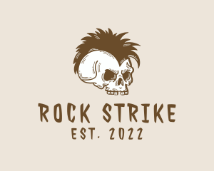 Mohawk Punk Skull logo design