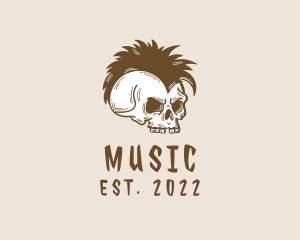 Mohawk Punk Skull logo design