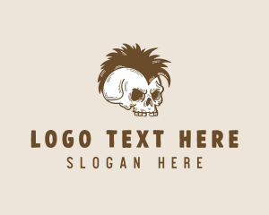 Tattoo - Mohawk Punk Skull logo design