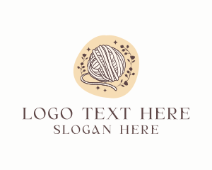 Hobby - Floral Knitting Yarn logo design