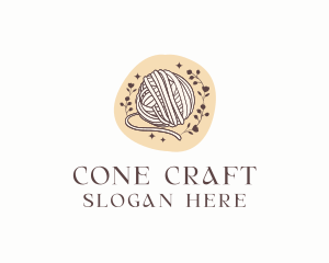 Floral Knitting Yarn logo design