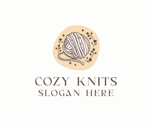 Floral Knitting Yarn logo design