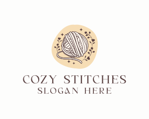 Floral Knitting Yarn logo design