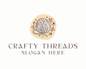 Floral Knitting Yarn logo design