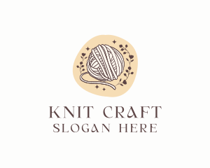 Knit - Floral Knitting Yarn logo design