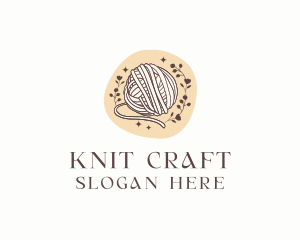 Floral Knitting Yarn logo design