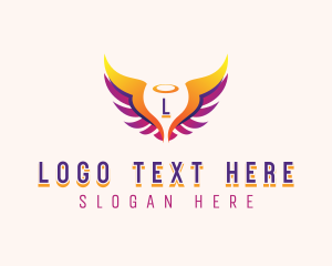 Heaven - Angelic Holy Wings logo design