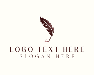 Signature - Feather Pen Signature logo design