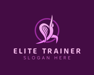 Trainer - Winged Yoga Trainer logo design