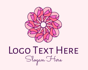 Full-bloom - Pink Flower Pattern logo design