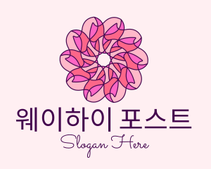 Pink Flower Pattern logo design