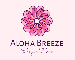 Pink Flower Pattern logo design