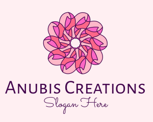 Pink Flower Pattern logo design