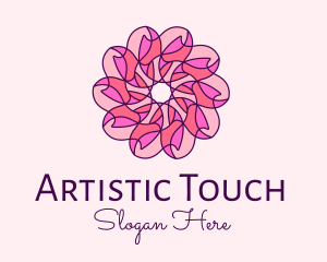 Pink Flower Pattern logo design