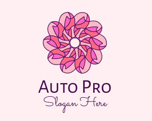 Beauty Salon - Pink Flower Pattern logo design
