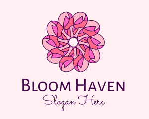 Pink Flower Pattern logo design