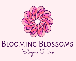 Blooming - Pink Flower Pattern logo design