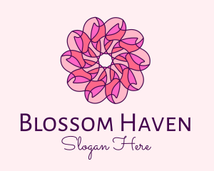 Pink Flower Pattern logo design