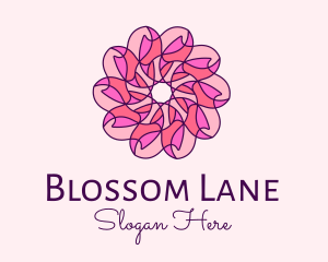 Pink Flower Pattern logo design