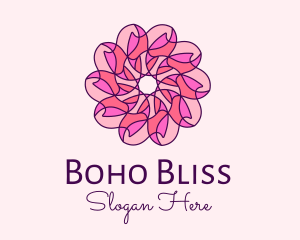 Pink Flower Pattern logo design