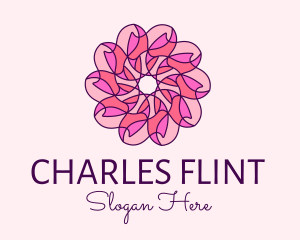 Pink Flower Pattern logo design