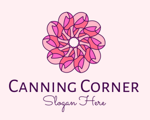 Pink Flower Pattern logo design