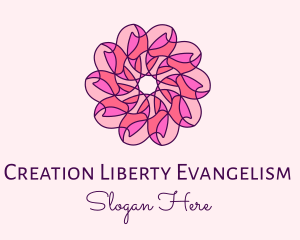 Pink Flower Pattern logo design