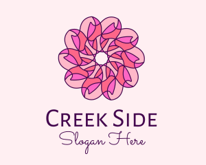 Pink Flower Pattern logo design