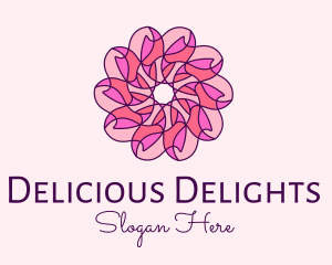 Pink Flower Pattern logo design