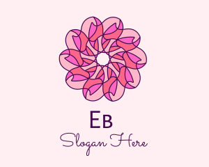 Flowering - Pink Flower Pattern logo design