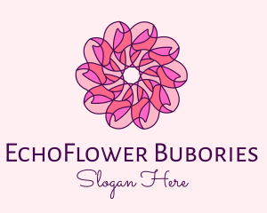 Pink Flower Pattern logo design