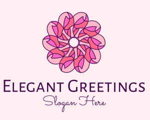 Pink Flower Pattern logo design