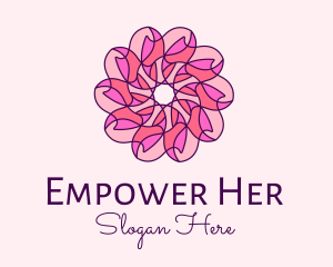 Pink Flower Pattern logo design