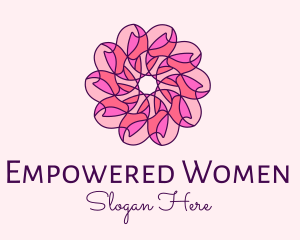 Pink Flower Pattern logo design