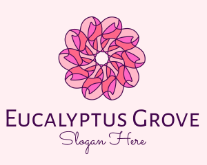 Pink Flower Pattern logo design