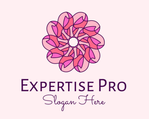 Pink Flower Pattern logo design