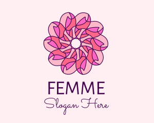 Pink Flower Pattern logo design