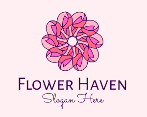Blossoming - Pink Flower Pattern logo design