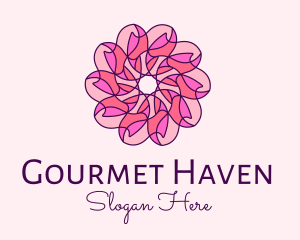 Pink Flower Pattern logo design