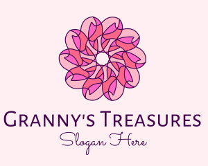 Pink Flower Pattern logo design