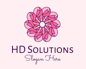 Pink Flower Pattern logo design