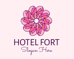 Pink Flower Pattern logo design