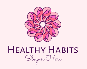 Pink Flower Pattern logo design