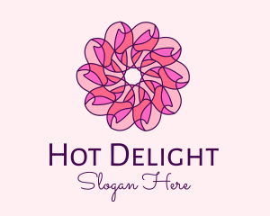 Pink Flower Pattern logo design