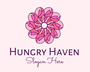 Pink Flower Pattern logo design