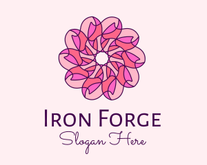 Pink Flower Pattern logo design