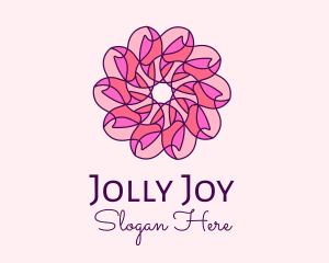 Pink Flower Pattern logo design