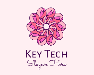 Pink Flower Pattern logo design