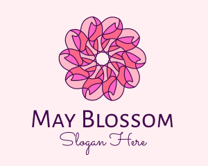 Pink Flower Pattern logo design